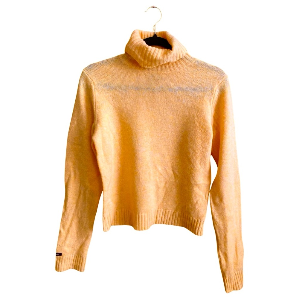 Abercrombie & Fitch Women’s Lambswool Sweater Medium Turtleneck Yellow